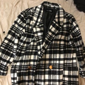 Plaid trench coat